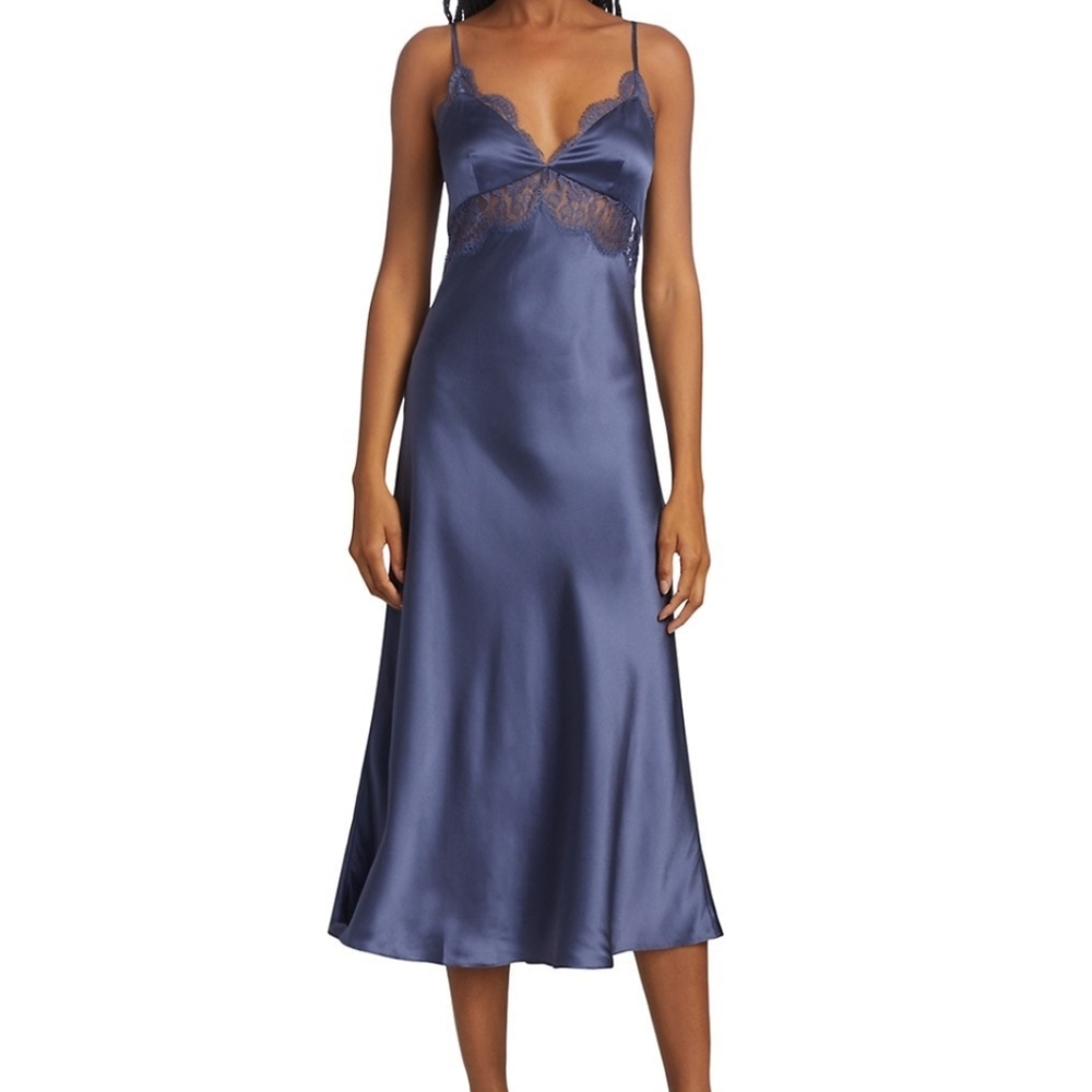 Cami NYC Tucker Silk & Lace Slipdress